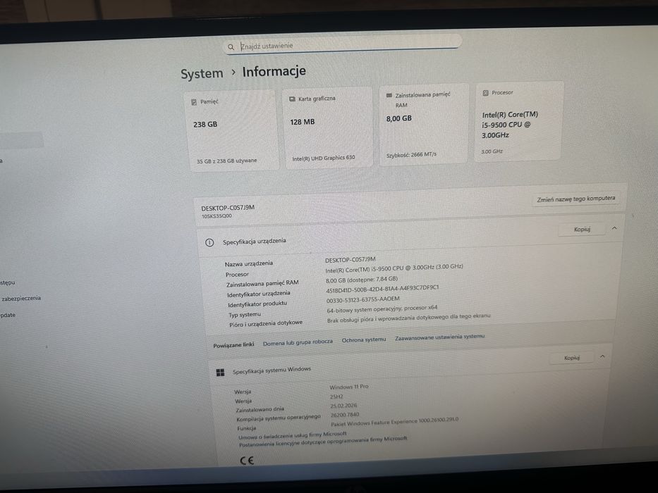 Komputer lenovo m920S zestaw