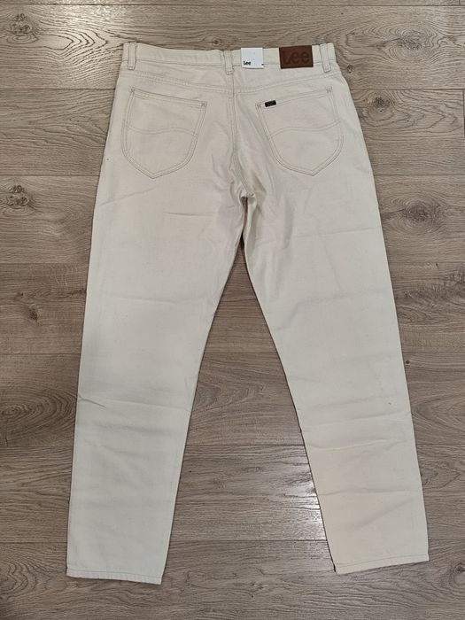 Spodnie jeansy Lee Oscar white dżinsy męskie luźne białe lato 34/34