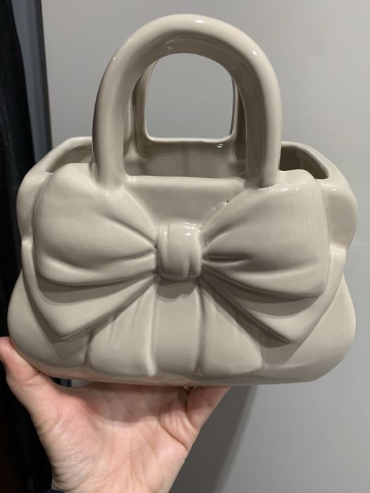 Wazon ceramiczny torebka z kokarda