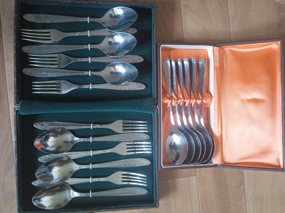 столові прибори нерж нові набори та б.в окремо виделки ложки ножі срср