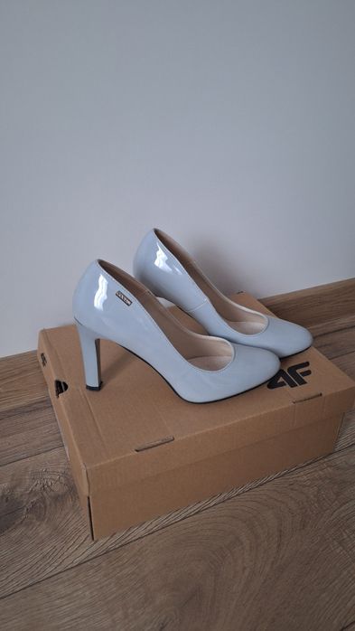 Szpilki szaro-błękite rozmiar 38