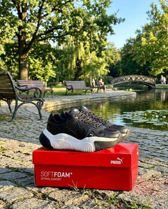 Жіночі весняні чорні кросівки Puma/натуральна шкіра/демісезонні/пума