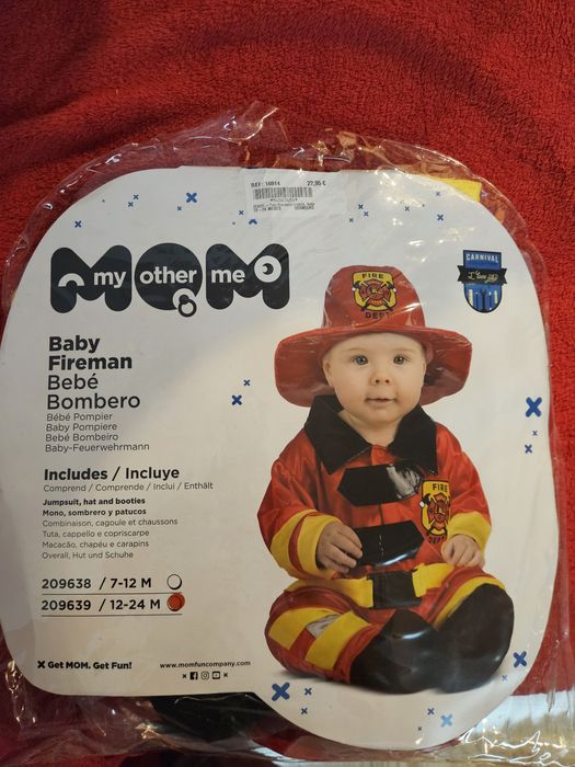 Fato de Carnaval bombeiro para bebé