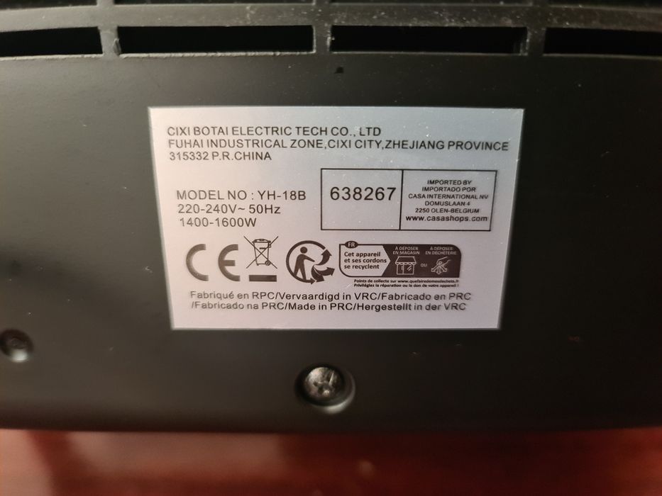 Salamandra/aquecedor elétrico