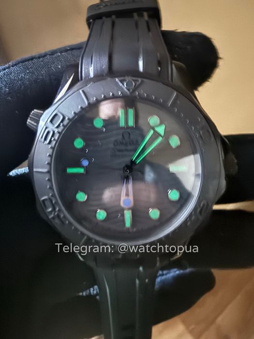 Годинник Omega Seamaster Diver 300M Black Edition Чесы омега