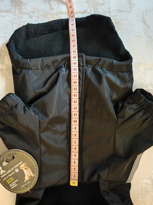 Impermeável Preto para Cão com Interior Quente – Tamanho S