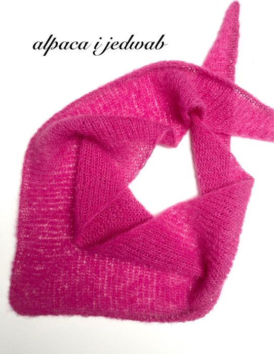 Apaszka chustka alpaka jedwab różowa