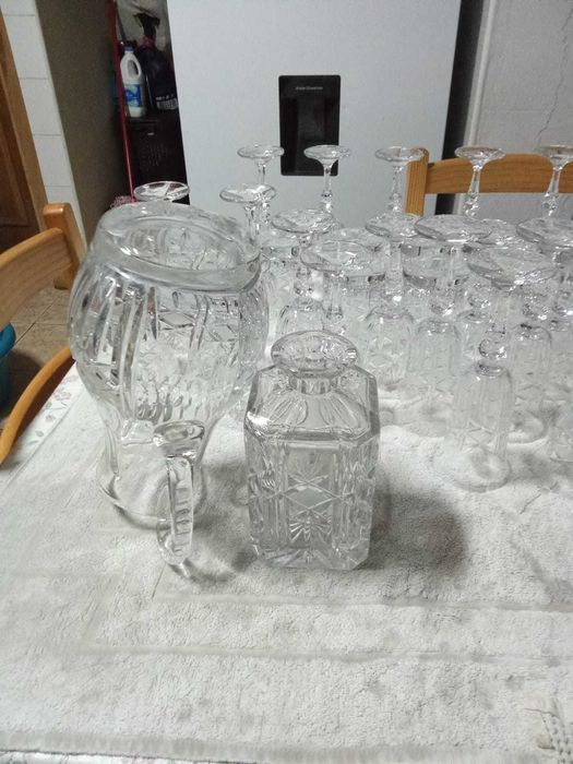 Coleção de copos de cristal Boémia