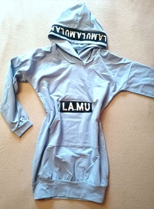 La..mu NOWA sukienka dresowa tunika z kapturem S-M