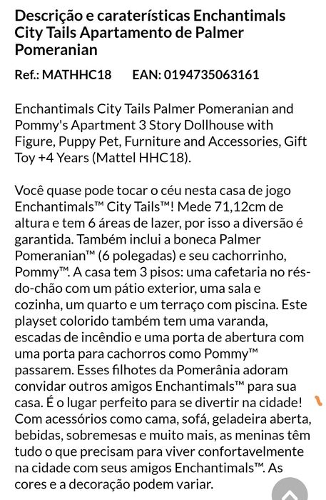 Enchantimals City Tails Apartamento de Palmer Pomerian