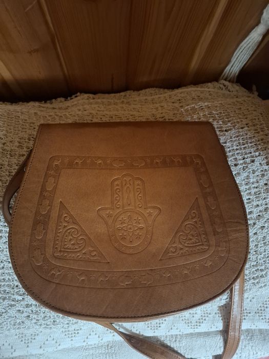 Skórzana brązowa torebka
