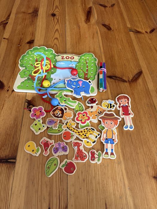 Drewniana przeplatanka zoo