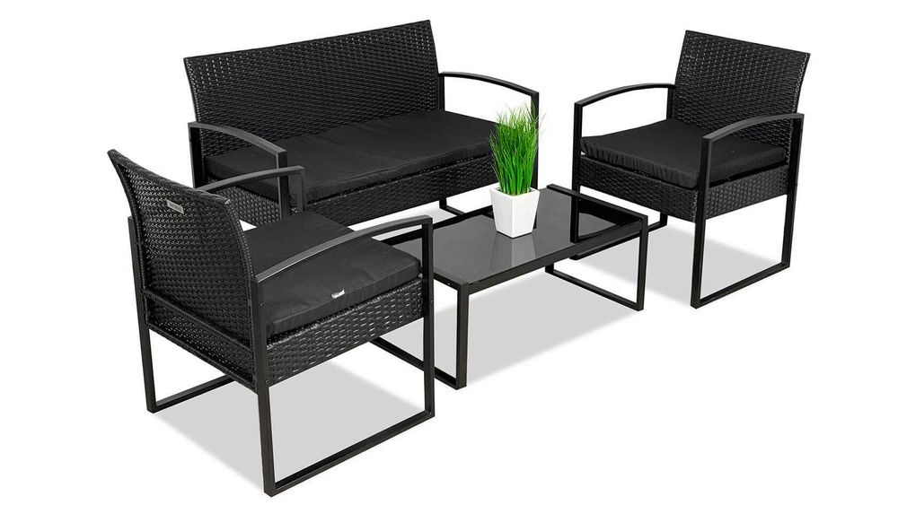 СТИЛЬ ЛОФТ! Садові меблі з ротангу набір | Лофт Графітовий