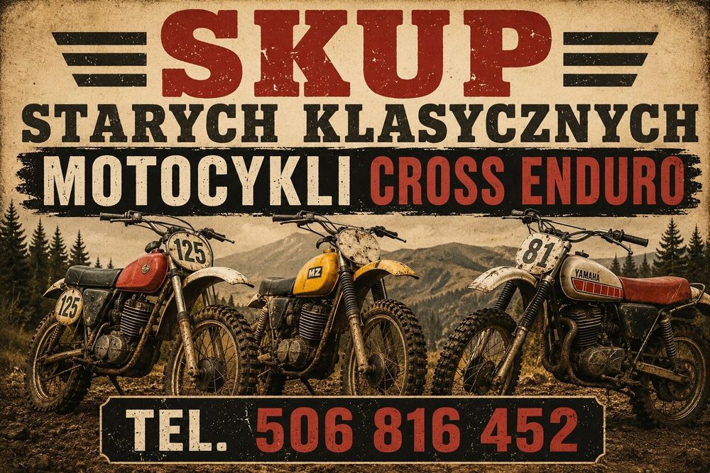 SKUP MOTOCYKLI Cross Crossy Enduro Quadów -Sprawne i uszkodzone-