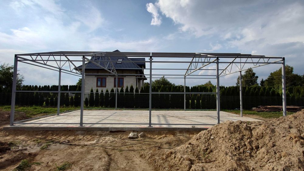 RÓŻNE WYMIARY ! - Konstrukcja stalowa - Budynek Gospodarczy - Wiata