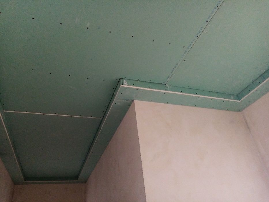 Монтаж гипсокартона. Шпаклевка стен под покраску, обои. Покраска. Обои