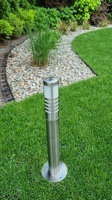 Lampa ogrodowa stojąca stal szczotkowana wys. 50cm nowa