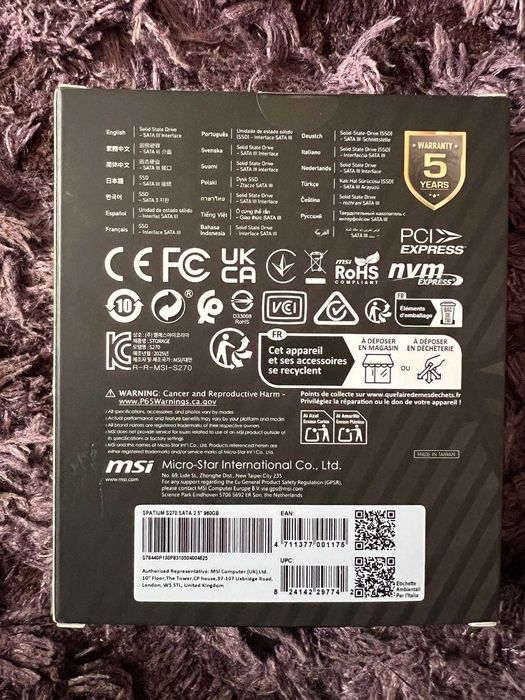 SSD 2.5" MSI Spatium S270 960GB 3D NAND SATA
