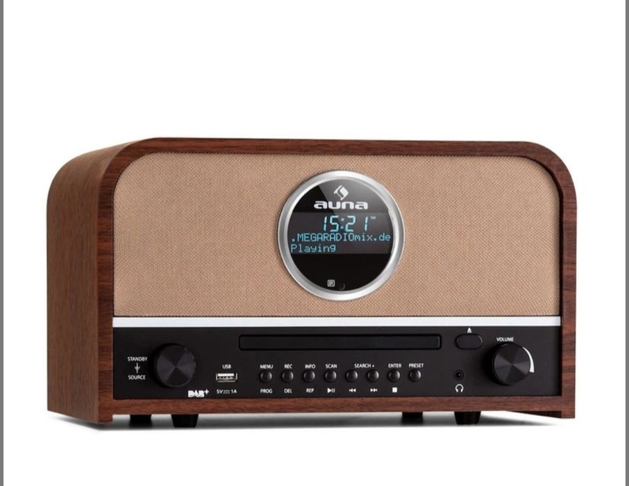 Стереосистема Auna Columbia WOOD FM Bluetooth CD-Player USB
