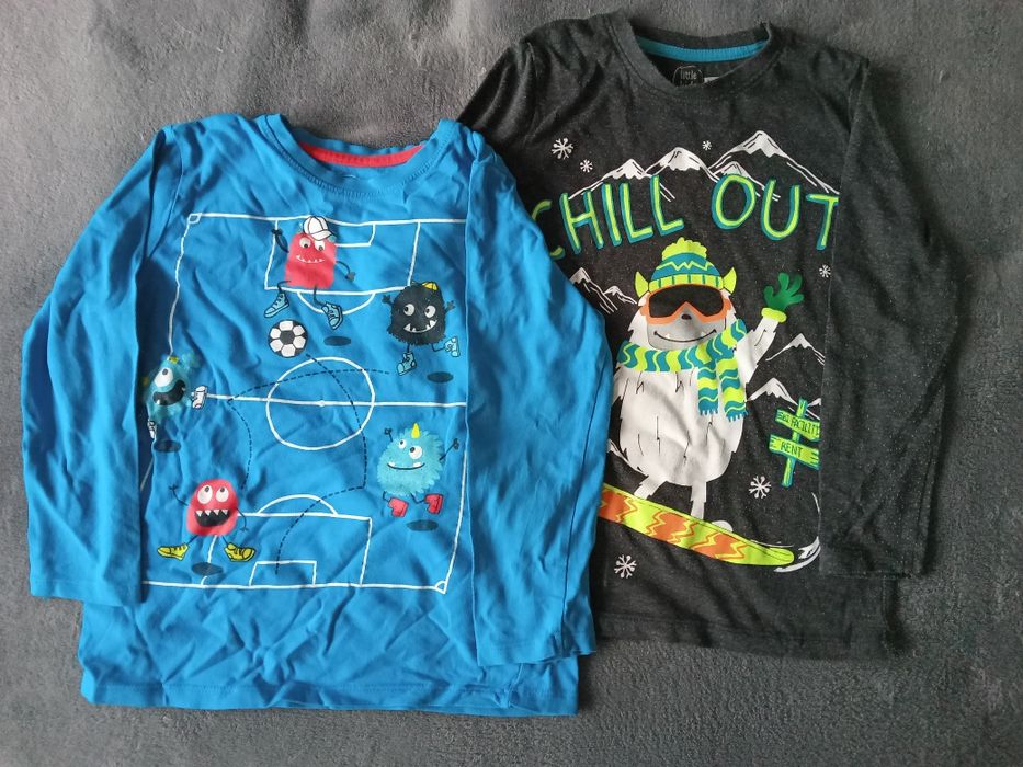 Koszulki z długim rękawem, r. 116, bluzki długi rękaw.