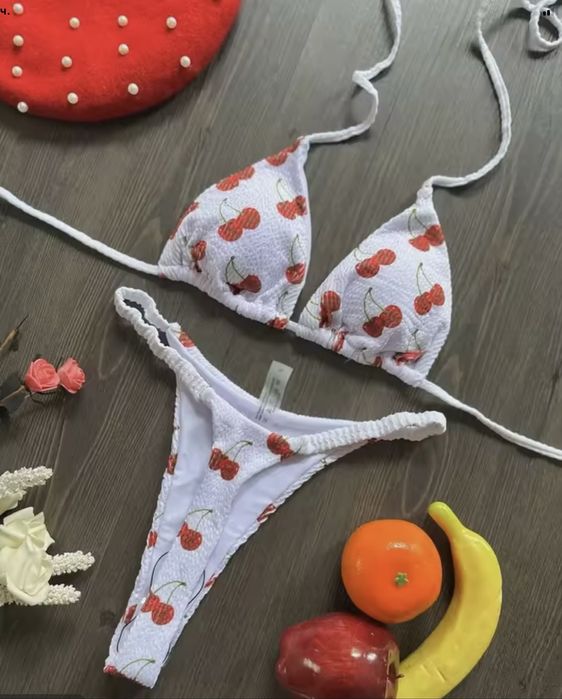 Жіночий набір мікробікіні з принтом вишні сексуальний модний Купальник