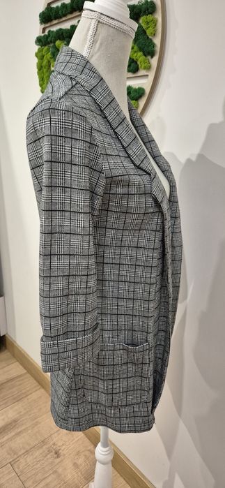 Szary żakiet marynarka w kratkę