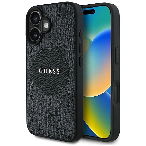 Etui Guess 4G Circle Classic Logo MagSafe na iPhone 16 - czarne