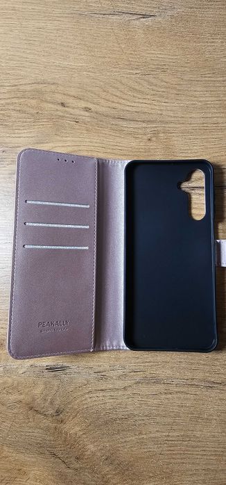 PEAKALLY Etui portfelowe z klapką skórzaną  + kieszenie na karty