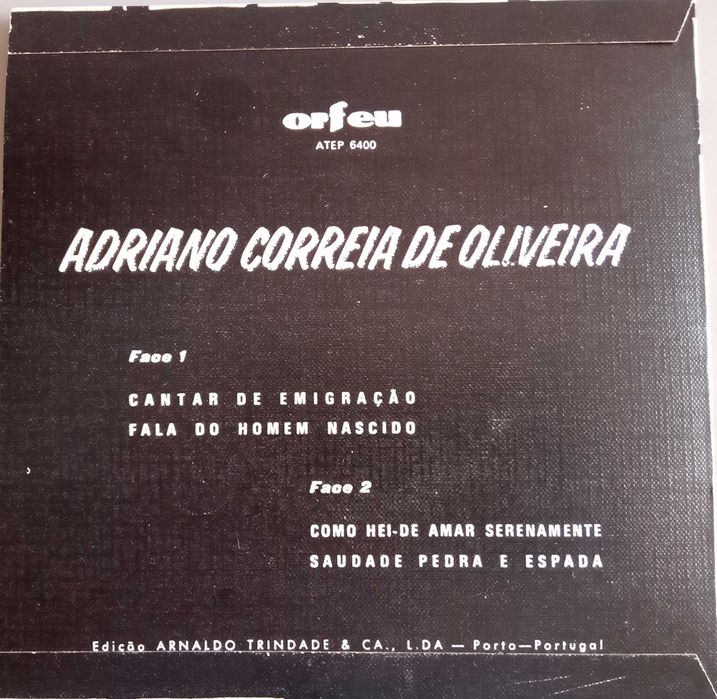 Adriano Correia de Oliveira - - - - - Cantar de Emigração - - - - - EP