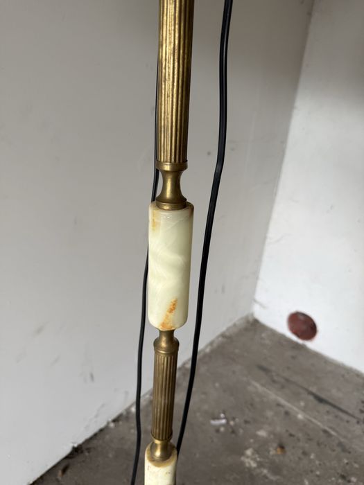 Lampa podlogowa antyk - noga z kamienia i metalu h170