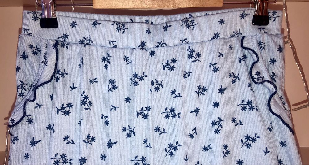 spodnie domowe Infinity Woman błękitne granatowe kwiatki, rozmiar S/М