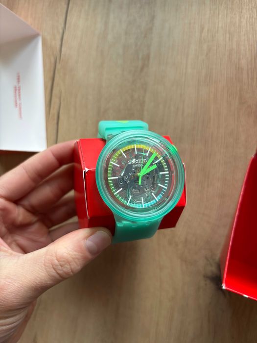 Nowy Zegarek Swatch TURQOISE PAY! Zielony Unisex Funkcja Płatnicza