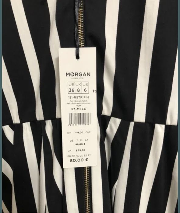 Morgan платье черное в белую полоску XS/S