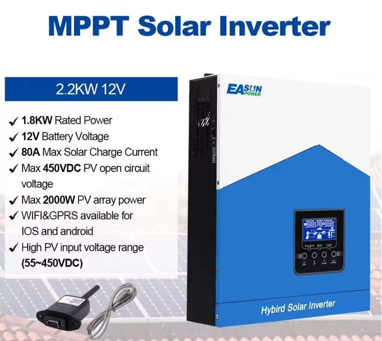 Гібридний інвертор чистий синус 1 кВт,  після 14 лютого буде 2,2 кВт 1