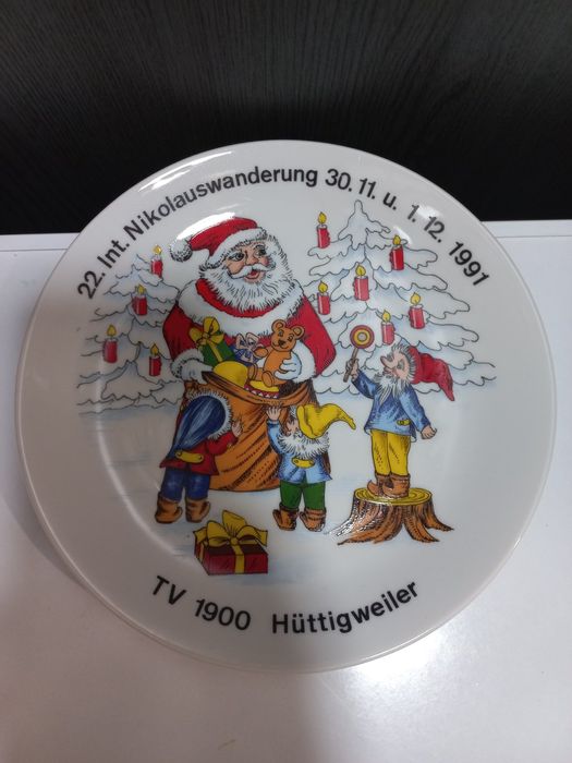 Новогодняя тарелка фарфор Германия