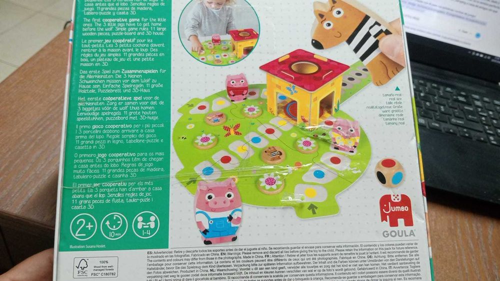 Jogo de Madeira Goula "3 Little Pigs" (Completo) - Diset / Jumbo