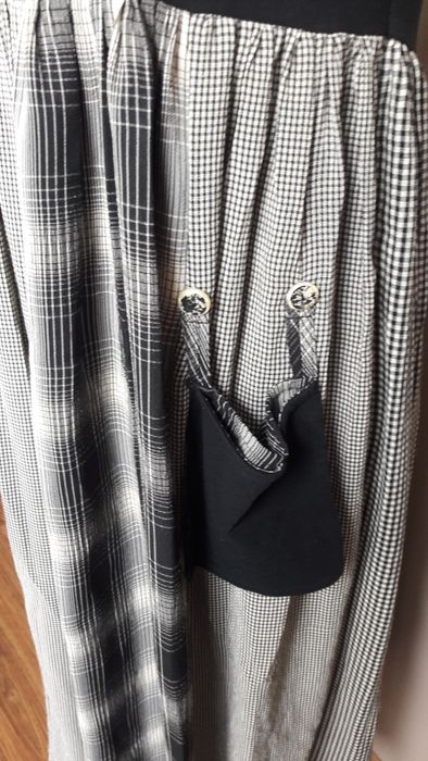 Sukienka długa, ciążowa w kratkę S/36