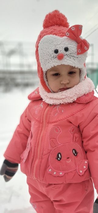 Тёплый комбинезон зима+шапка