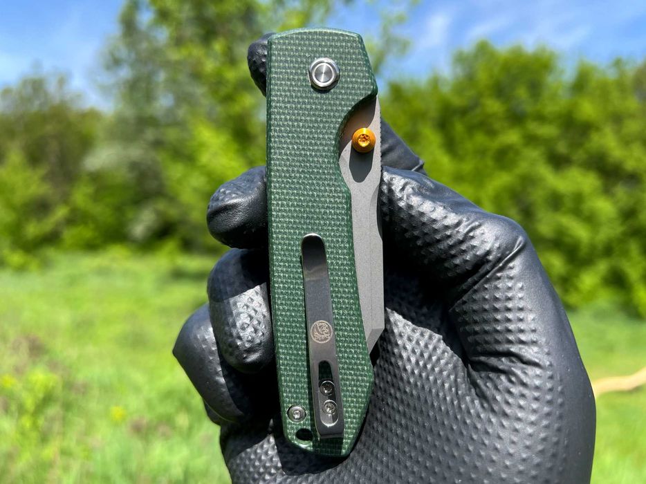 Складний ніж Vosteed Raccoon Top Liner Lock Green Micarta Bowie