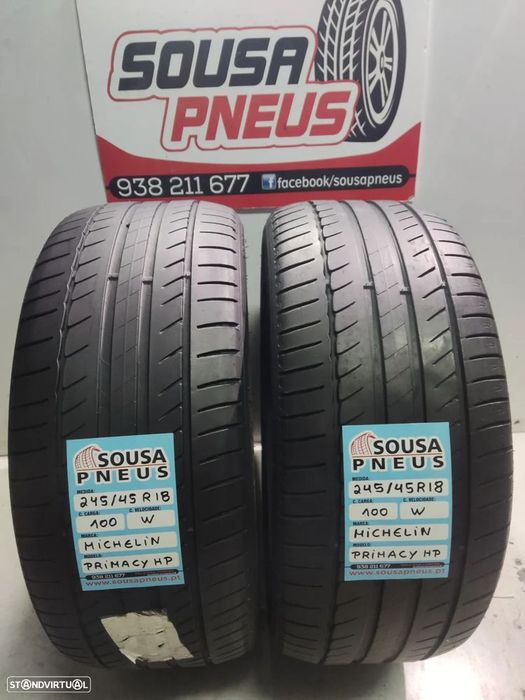 2 pneus semi novos 245-45r18 michelin - oferta dos portes