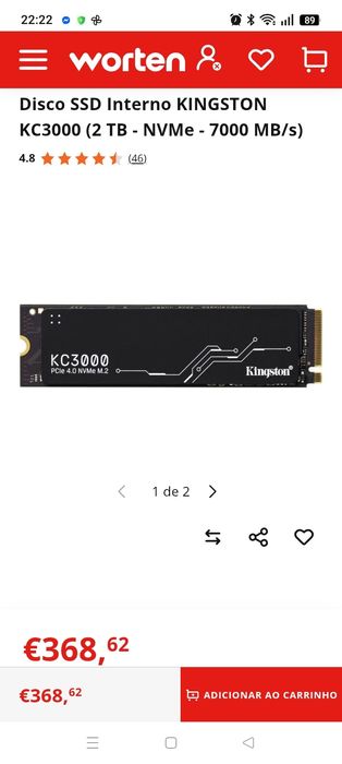 Memória SSD de 2 TB