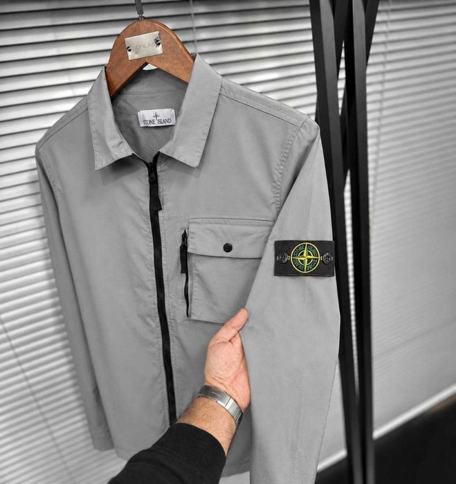 Сорочка STONE ISLAND — чоловіча повсякденна сорочка преміум якості, модель з коротким рукавом, розміри S–XL