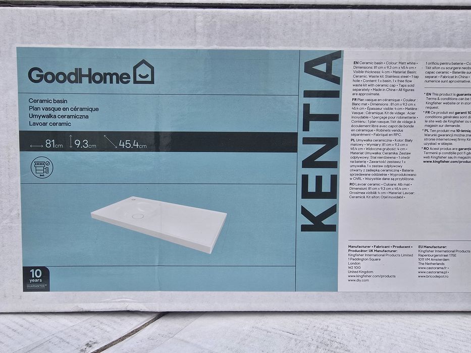 Umywalka nablatowa 45,4x81x9,3cm kentia