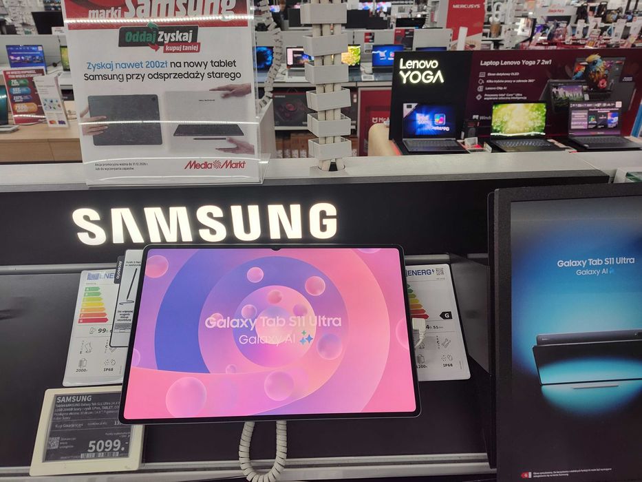Tablet SAMSUNG Galaxy Tab S11 Ultra 14.6 Wi-Fi 12GB 256GB Szary + rysik S Pen Media Markt Olsztyn
