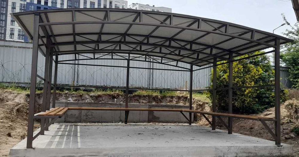 Ангар склад навіс авто козирьок -металоконструкції та під ключ Вінниця