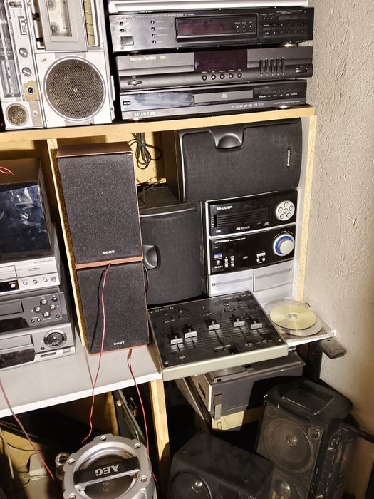 Wieża wzmacniacz dvd kolumny tuner