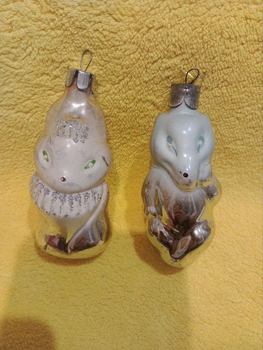 Игрушки СССР Новогодние."Белочка" "Медведь"