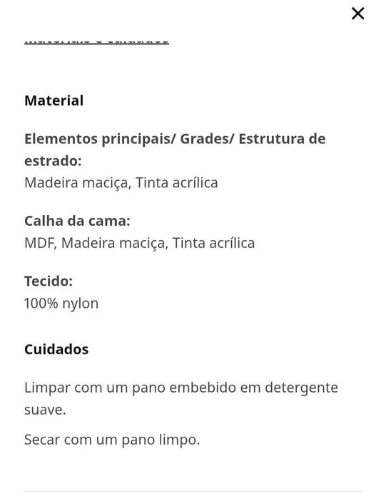 Vendo berço IKEA com colchão em excelente estado