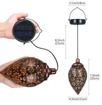 Lampa ogrodowa - solarna, wisząca z podświetleniem ambient.