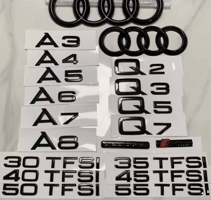 Шильдики Audi A3 A4 A5 A6 A7 Q3 Q5 Q7 RS S TFSI Quattro емблема значок надпис Audi